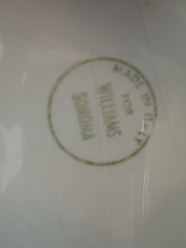 Williams and Sonoma White Embossed Oak Artichoke 22" OVAL PLATTER -Made in Italy - Picture 6 of 6