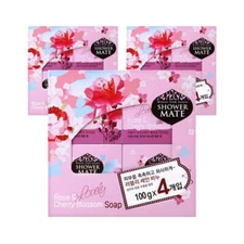 Shower Mate Lovely Rose & Cherry Blossom Soap 100g*12Pcs - FREE SHIPPING