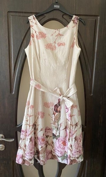 Women Phase Eight Dress Beige Cotton 40 / L / 48
