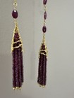 18k Red Stone beaded lariat necklace. Diamond. GIA Certified. Vintage. — photo 5