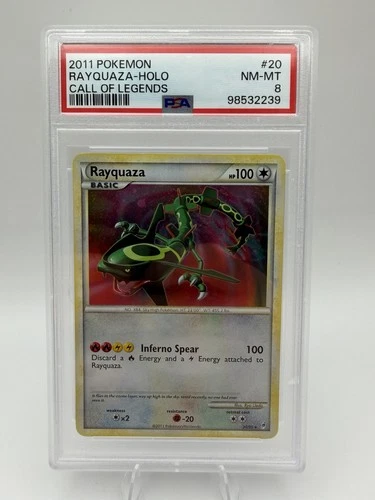 Pokémon Rayquaza Call of Legends Holo Rare Basic 100HP #20/95 PSA 8 English 2011