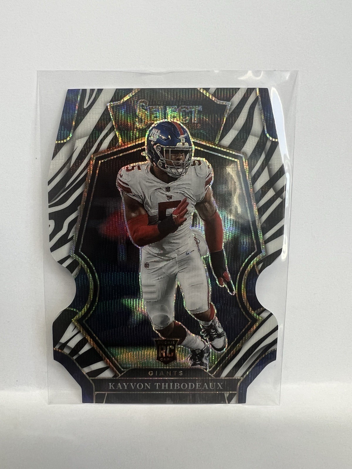 2022 Select Kayvon Thibodeaux RC Zebra Prizm Die Cut Premier #175 Giants