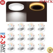 12 Pack 4 Inch 5CCT LED Recessed Ceiling Light 2700K-5000K With Night light