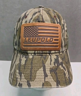 Leupold flag patch hat tree bark camo mesh back snapback trucker cap