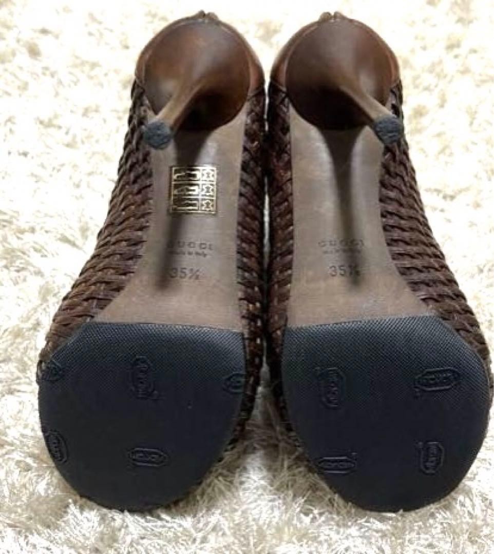 GUCCI Boots Heel Leather Dark Brown EU35.5/US5.5 107355c thumbnail 18