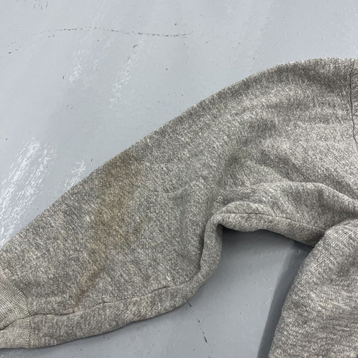 Vintage 60s Grey Blank Full Zip Distressed Hoodie 1960s True