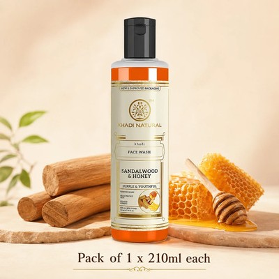 Khadi Natural Sandalwood Honey Face Wash 210g Herbal Skin Care Free Ship