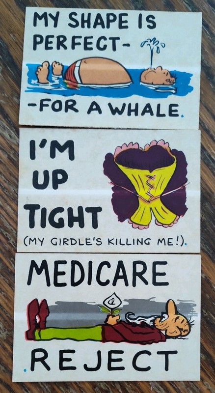 Lot of 3 Vintage 1970s vending machine stickers counter-culture humor
