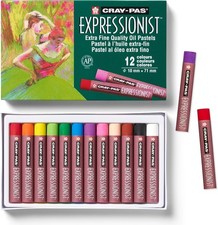 SAKURA XLP12 12-Piece Cray-Pas Expressionist Assorted Color Oil Pastel Set