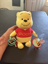 Disney Baby 10 Winnie the Pooh Activity Plush Kids Preferred Crinkle Teether