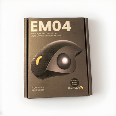 ProtoArc Wireless Trackball Mouse, EM04 Ergonomic Bluetooth Ball 