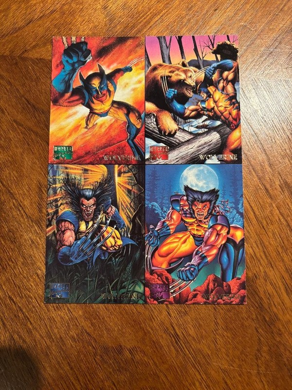 1995 Fleer Marvel Masterpieces 4 Card Uncut Promo Sheet Of Wolverine