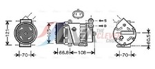 Kompressor Klimaanlage AVA Clever Choice OLAK389 12V für OPEL ASTRA CC T98 F70