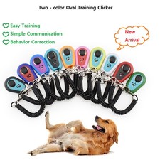 Pet Training Clicker:  Tone Oval Dog Training Clicker with Black Wrist Strap
