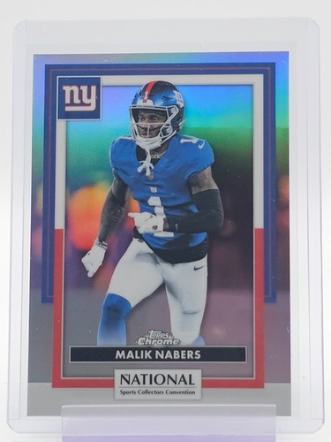 MALIK NABERS 2025 TOPPS CHROME NSCC FOOTBALL REFRACTOR GIANTS #NFL-16 Q3694