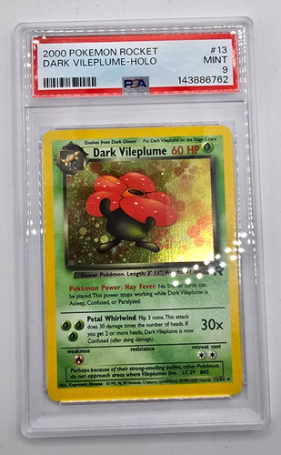 2000 POKEMON UNLIMITED TEAM ROCKET DARK VILEPLUME 13 HOLO SWIRL WOTC FRESH PSA 9