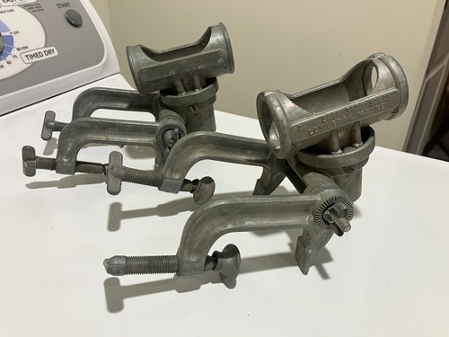 Two Down East Fishing Pole Rod Holders with double clamps Model Sportscraft LOOK