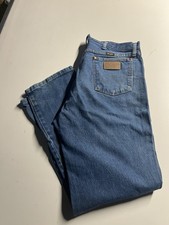 Wrangler Men Jeans 36x32 Blue Cowboy Cut Denim USA Made Western Ranchwear