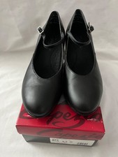Capezio Black 1 1/2  Heel Leather Mary Jane Tap Shoes Women  s US 9.5 Medium IOB