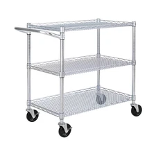 Seville Classics SHE18304BZ 3-Tier Utility Cart Rolling Storage Bronze