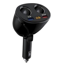 MESA'S LIVE Dual USB QC3.0 Car Charger 180 Rotatable Foldable Digital
