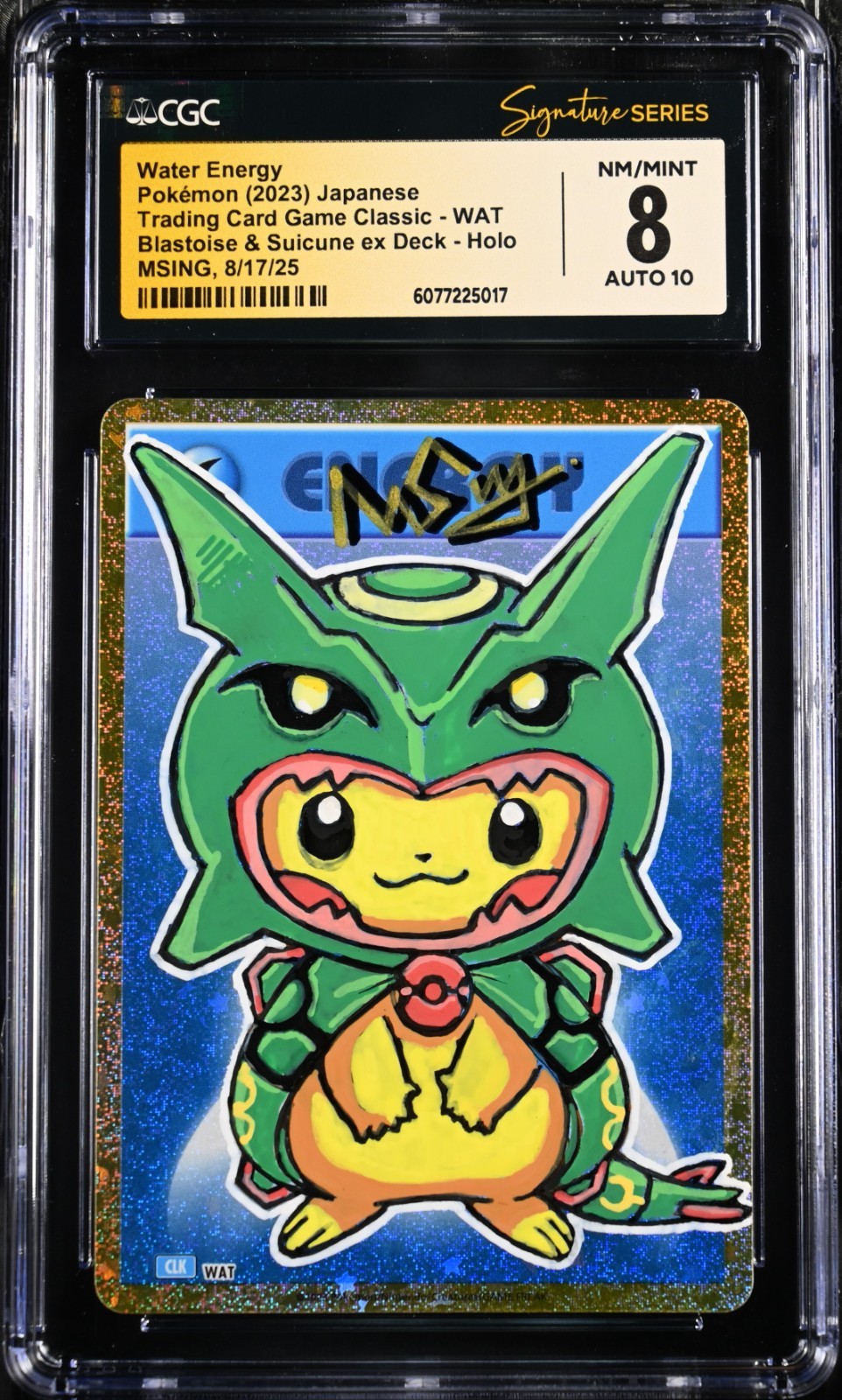CGC 8 NM/MINT AUTO 10 Water Energy MSING Sig. Rayquaza Poncho Pikachu Pokémon