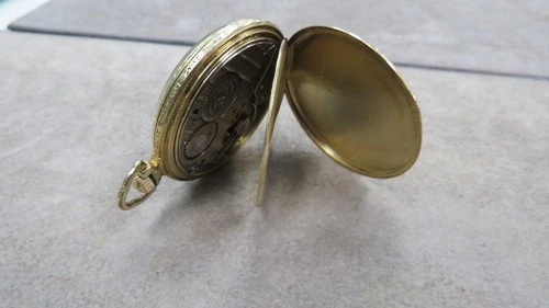 Antique HAMILTON 912 POCKET WATCH, 17J, 14k GOLD FILLED, Seconds Register, Ticks