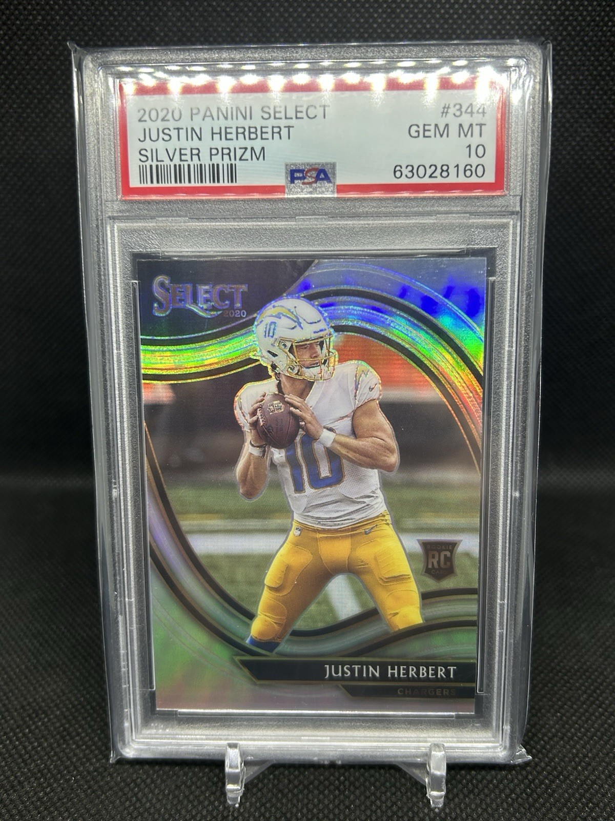 2020 Panini Select - Field Level Justin Herbert #344 Silver Prizm (RC) Psa 10