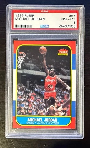 1986-87 Fleer - Michael Jordan #57 (RC) PSA 8 Near Mint Well Centered Beauty