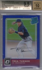2016 Donruss Optic RR Signatures TREA TURNER Blue BGS 9.5/10  71/75