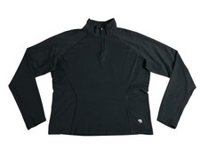 Mountain Hardwear 1/4 Zip Pullover Womens Large Black Thumbholes Hiking Stretch