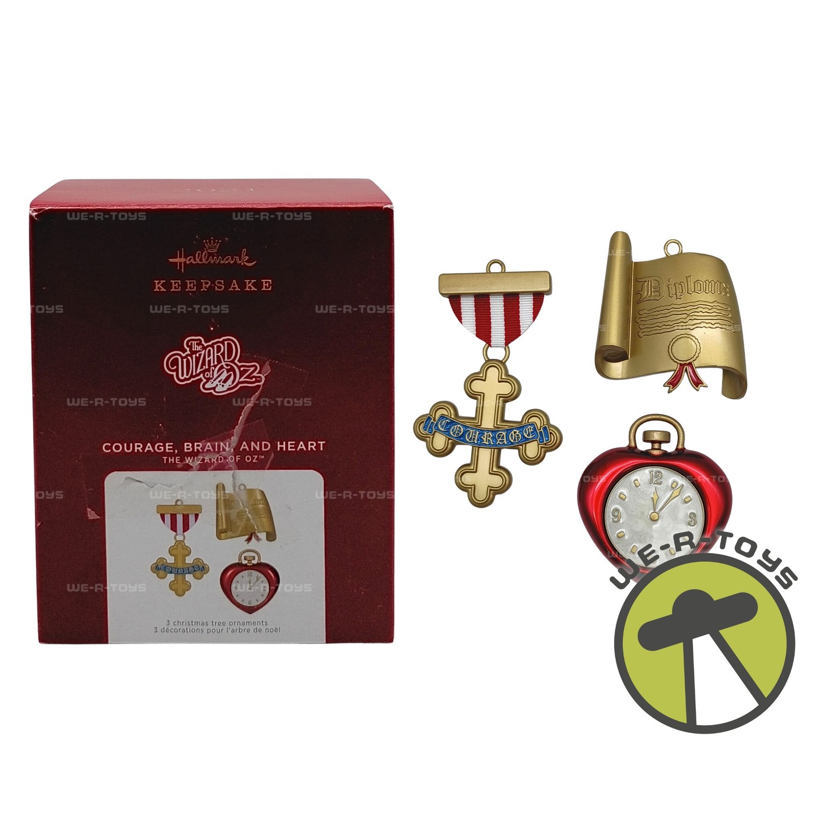 The Wizard Of Oz Courage, Brain, & Heart Hallmark Keepsake Ornament 2021 New
