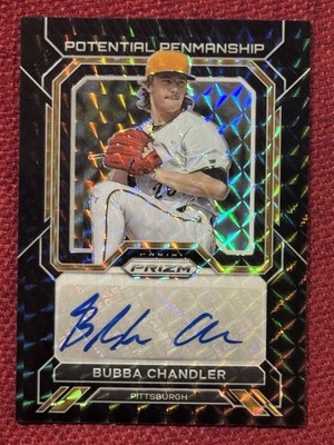 2023  Prizm Bubba Chandler Black Finite 1/1 Autograph Rookie Rc Pirates AUTO  