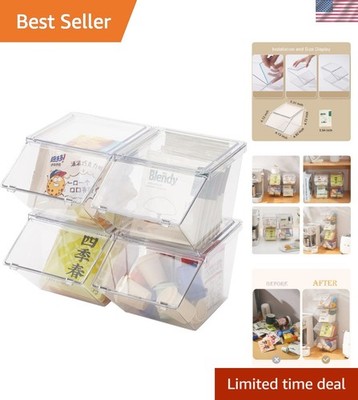 Coffee Capsule Organizer K Cup Holder Stackable Acrylic Box with Lid 4 Pack