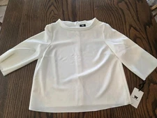 W by Worth Women's Size 10 Off White Tech Stand Collar Blouse