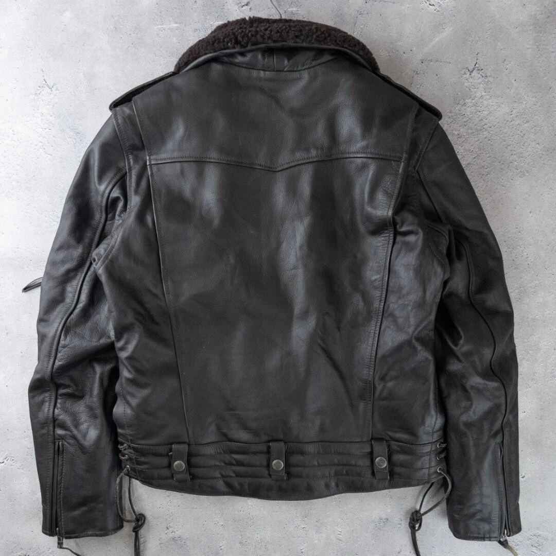 Liugoo Leathers Double Riders Jacket Brown XL Leather Removable Liner image 17