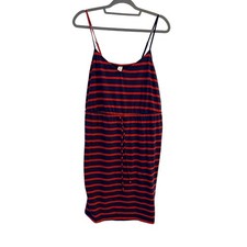 Old Navy Blue Red Striped Cami Dress Drawstring Waist Americana July 4th Size XL