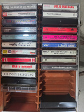 Lot of 21 Vintage Cassette Tapes Carry Case Storage Cases Country Crystal Gayle
