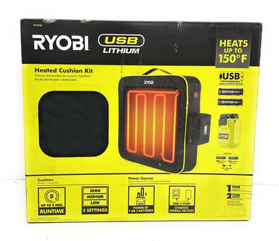#ad #ad RYOBI USB Lithium Cordless Winter Heater Heated Cushion Kit Black FVT51K $44.95