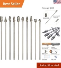 High Efficiency 10-Piece Carbide Burr Set - Ideal for Wood and Metal Engraving