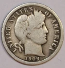 1909-P Barber Dime - Good/VG - #2423E