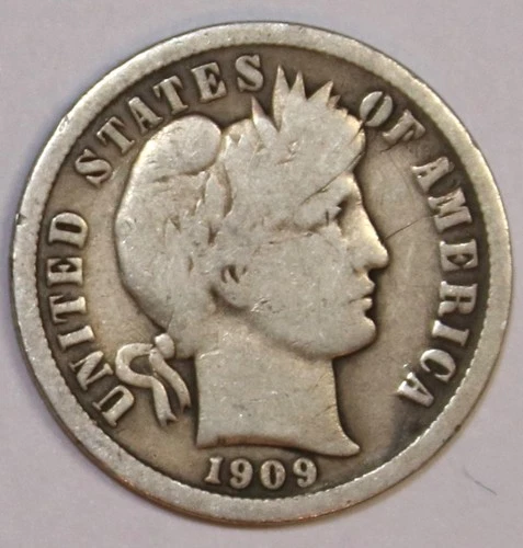 1909-P Barber Dime - Good/VG - #2423E