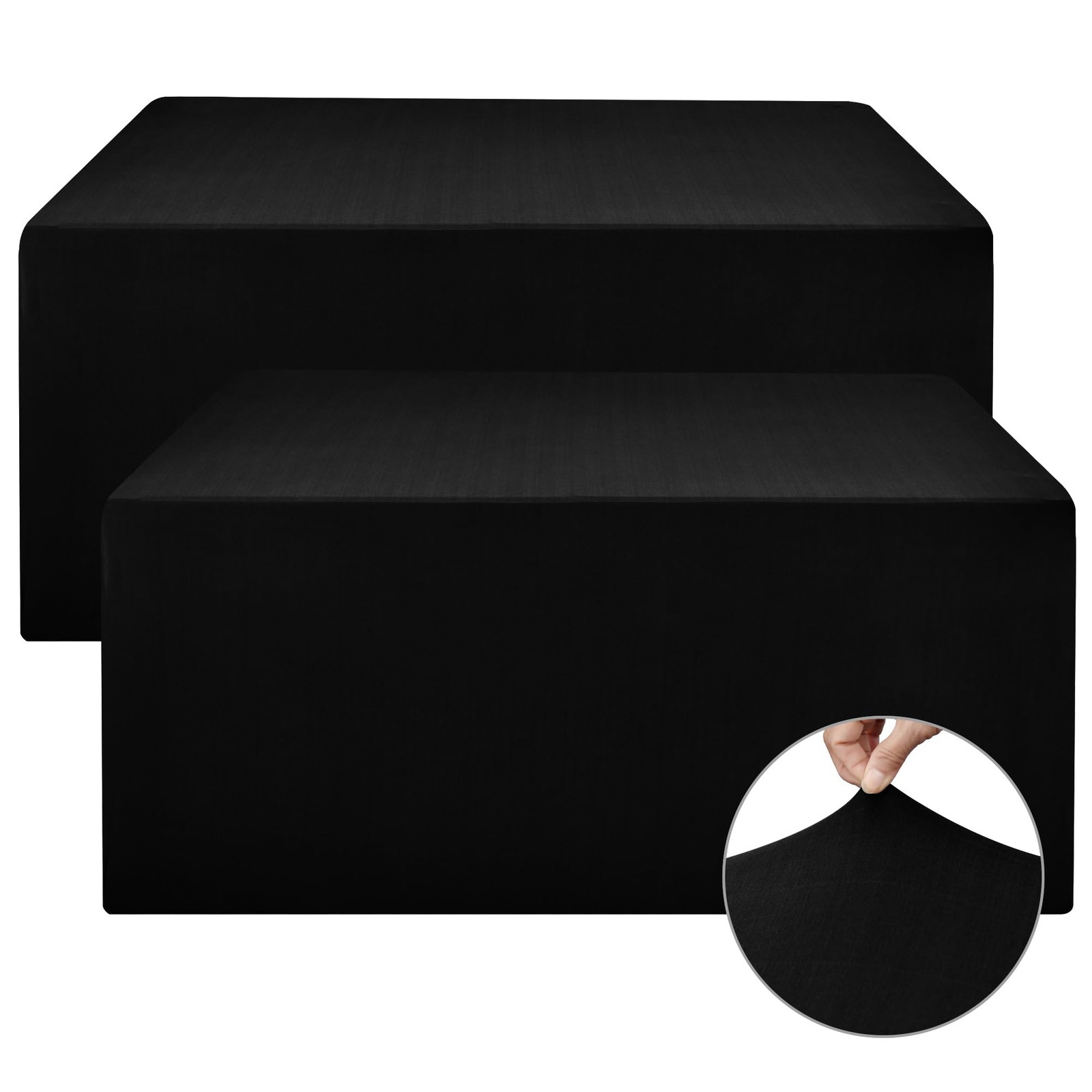 S For 6 Foot Tables - 72 X 30 Inch - 2 Pack Black S...