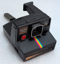 Vintage Polaroid SX-70 OneStep Plus Black Rainbow Stripe Camera/ untested