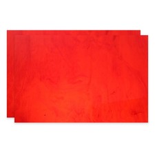 8 x 12 Inch Stained Glass Sheets, 2 Sheets Art Glass, Red