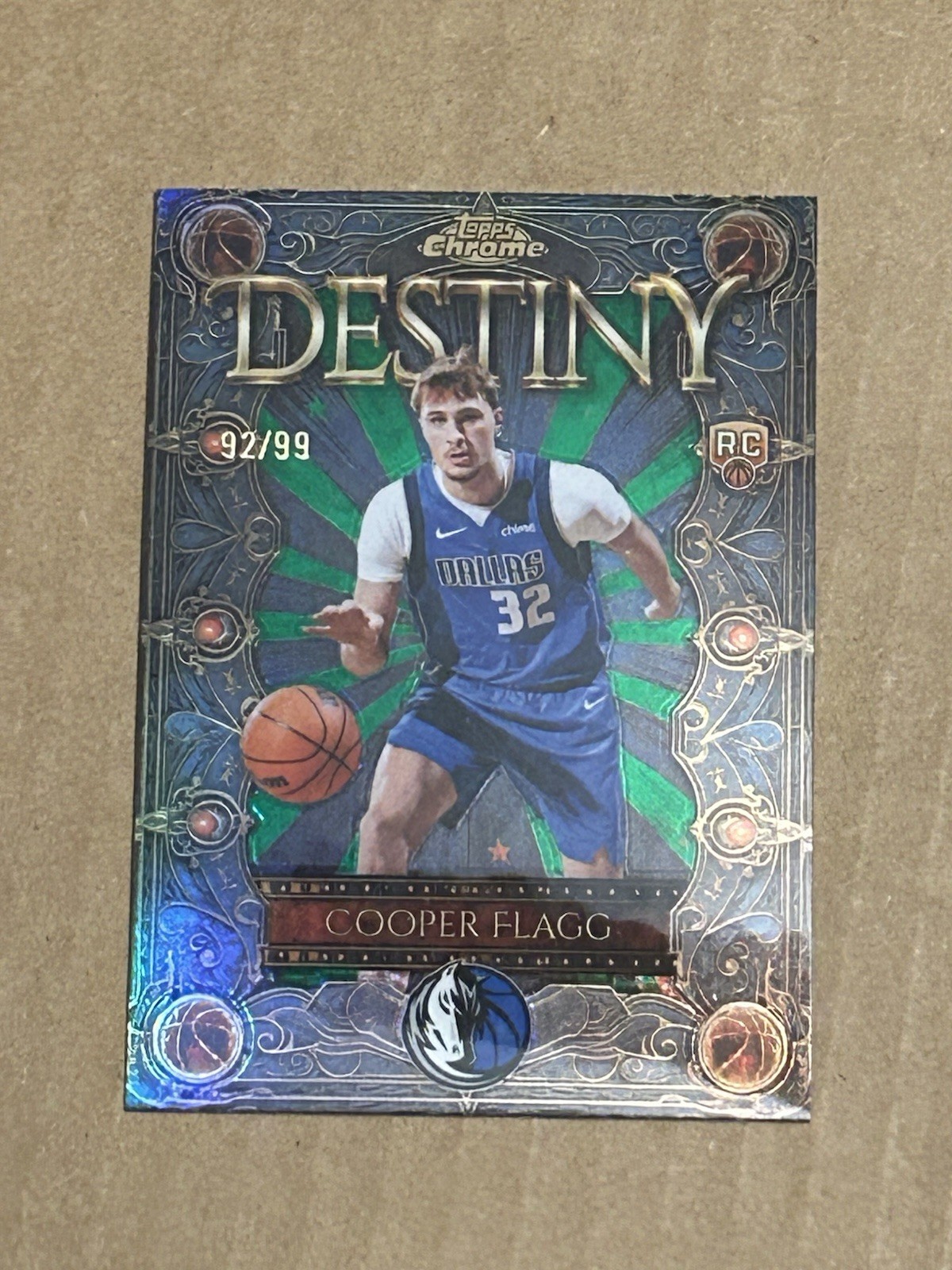 2025-26 Topps Chrome Cooper Flagg Destiny Green Refractor /99 RC Mavs