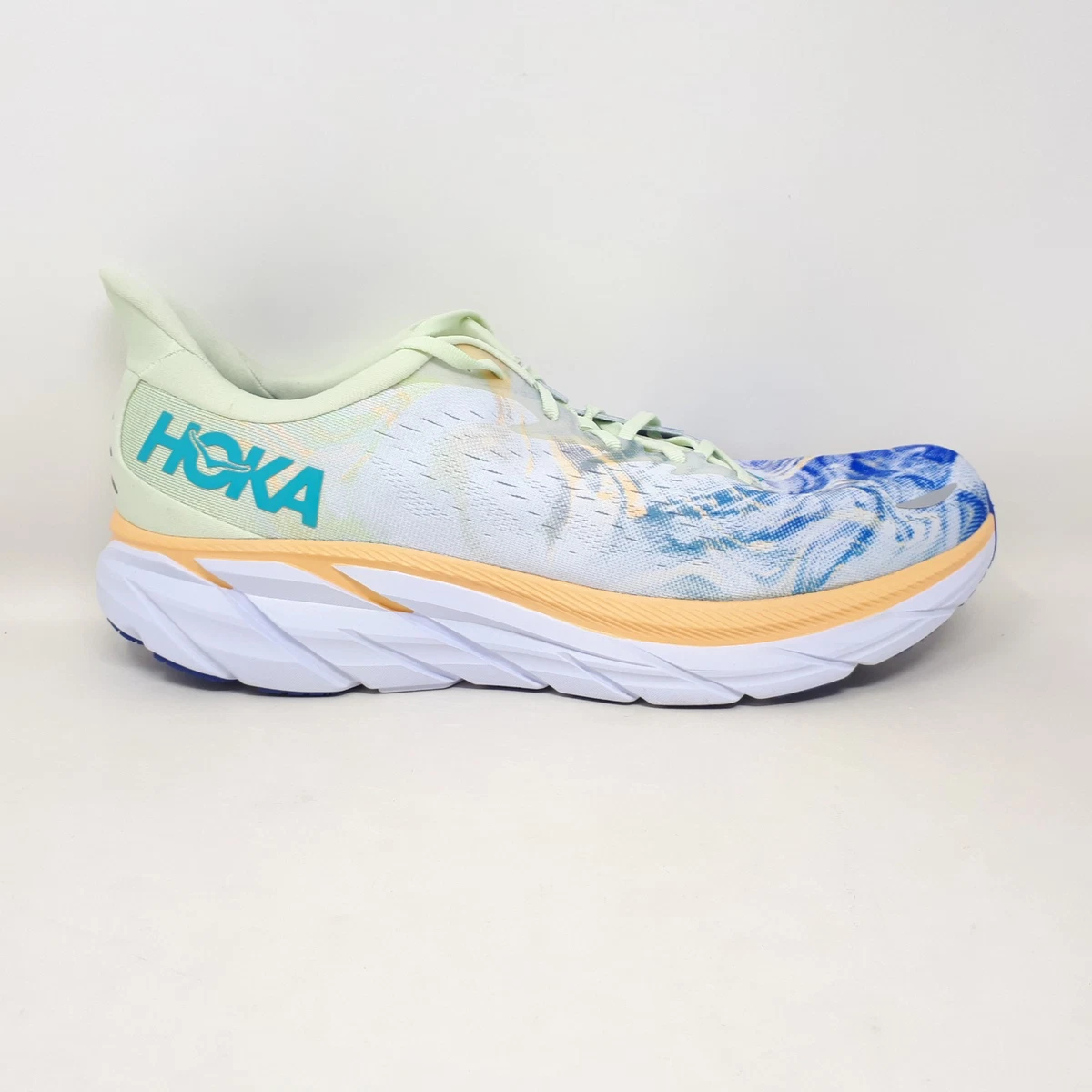 Hoka One One Clifton 8 Together Blue Orange Running Shoes 1119394-TGT Mens 8.5 D Hoka One One Clifton 8 Coral Blue Mens Size | Mercari main image 2