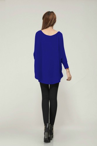 Stylish Women Ladies Loose Batwing Asymmetric Quality Knitted Baggy Top /Jumper - Picture 30 of 59