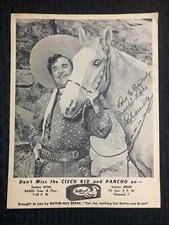 Vintage CISCO KID AND PANCHO Butter-Nut Bread 8.5x11" Promo Photo VG/FN 5.0