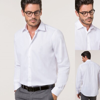 Camicia Uomo Taglie Forti Celeste Bianca Slim 3XL 4XL 5XL 6XL 7XL - Foto 3
